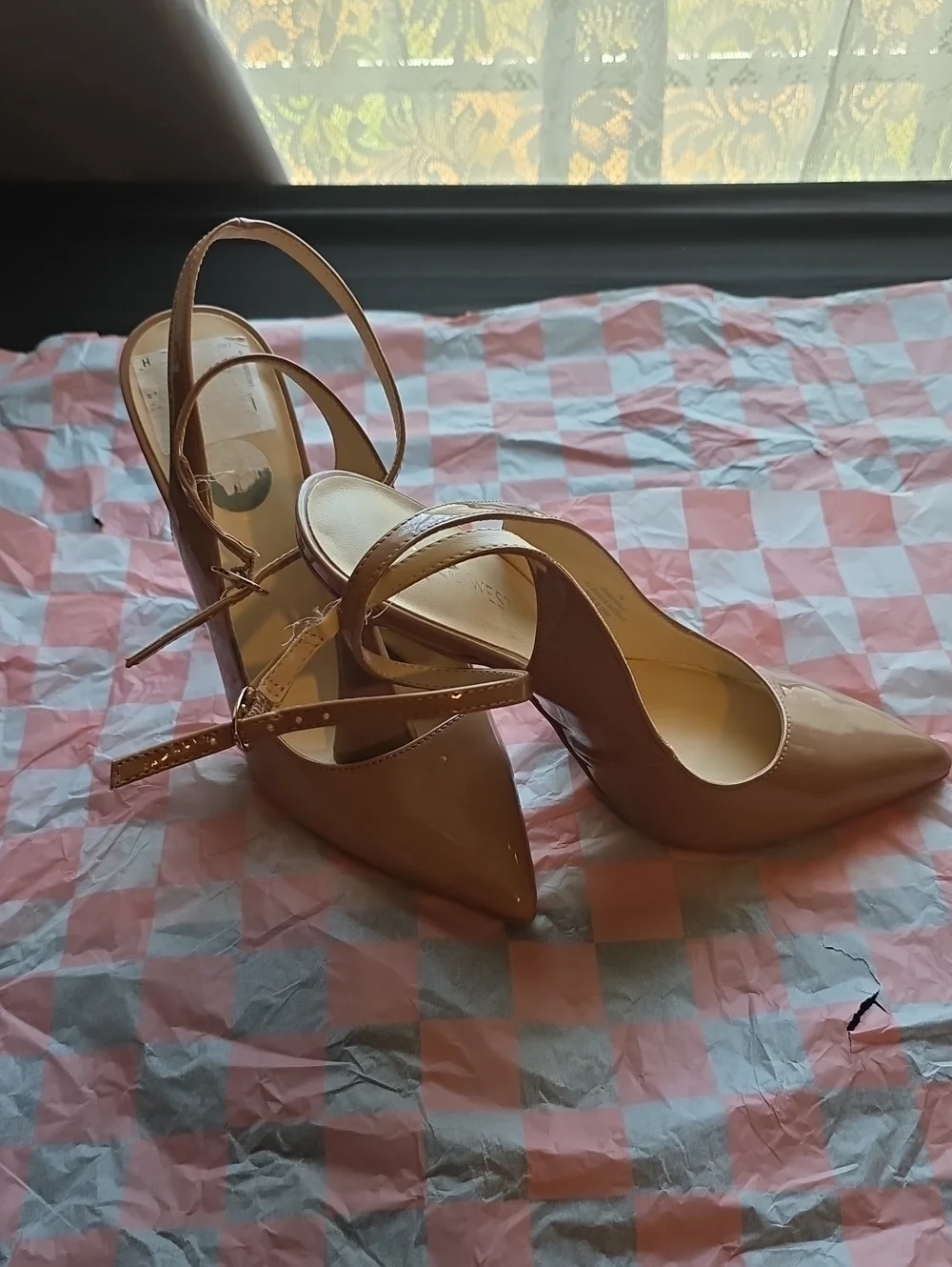 Nine West Pointed Toe Slingback Heels in Brown